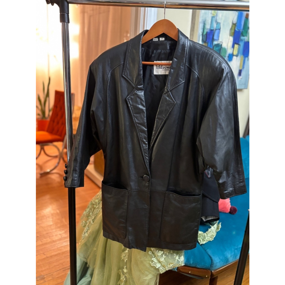 Vintage  Wilson's Suede & Leather Black Leather Jacket Size S